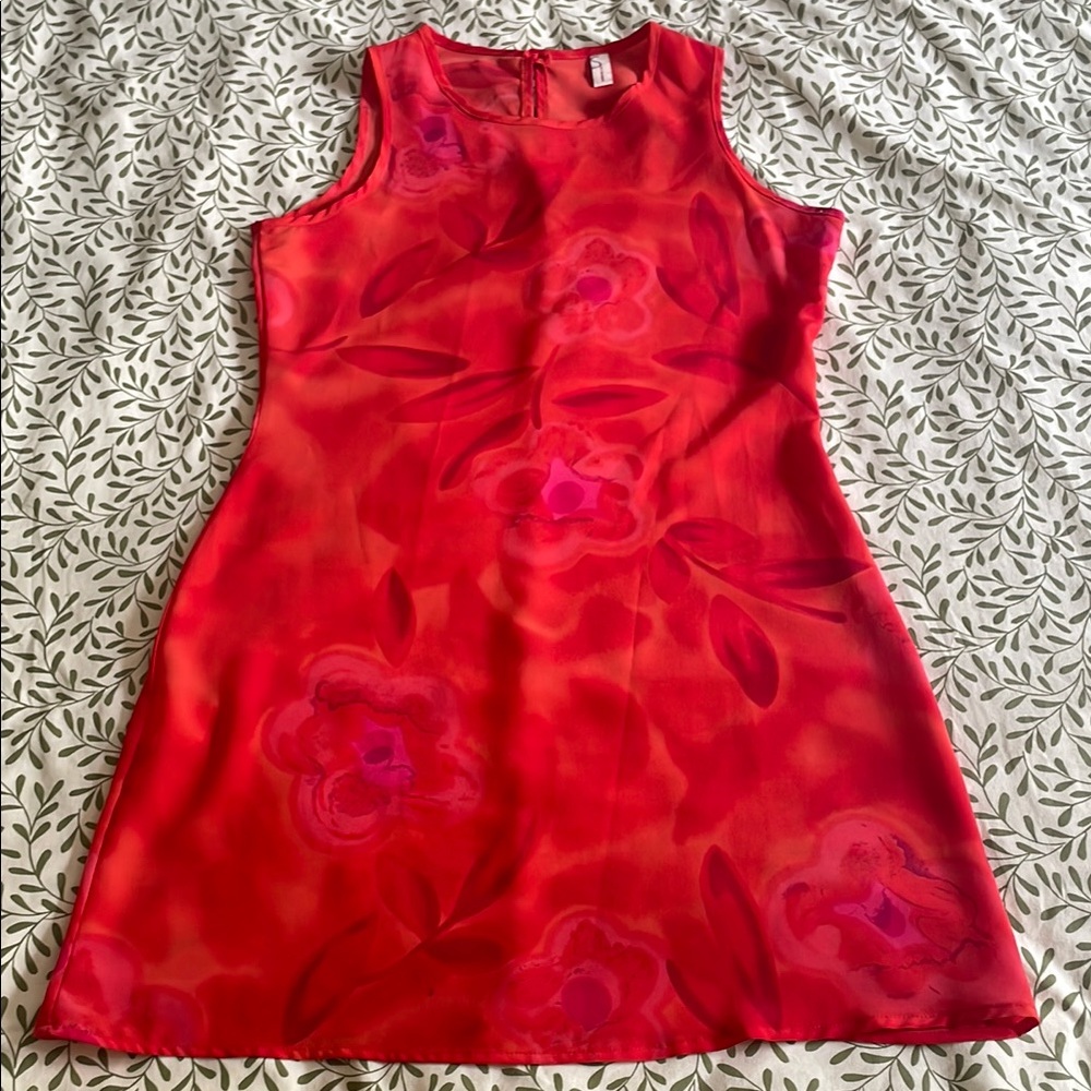 Vintage Suzy Shier Red Floral Mini Dress – Size 7/8 (vintage size)